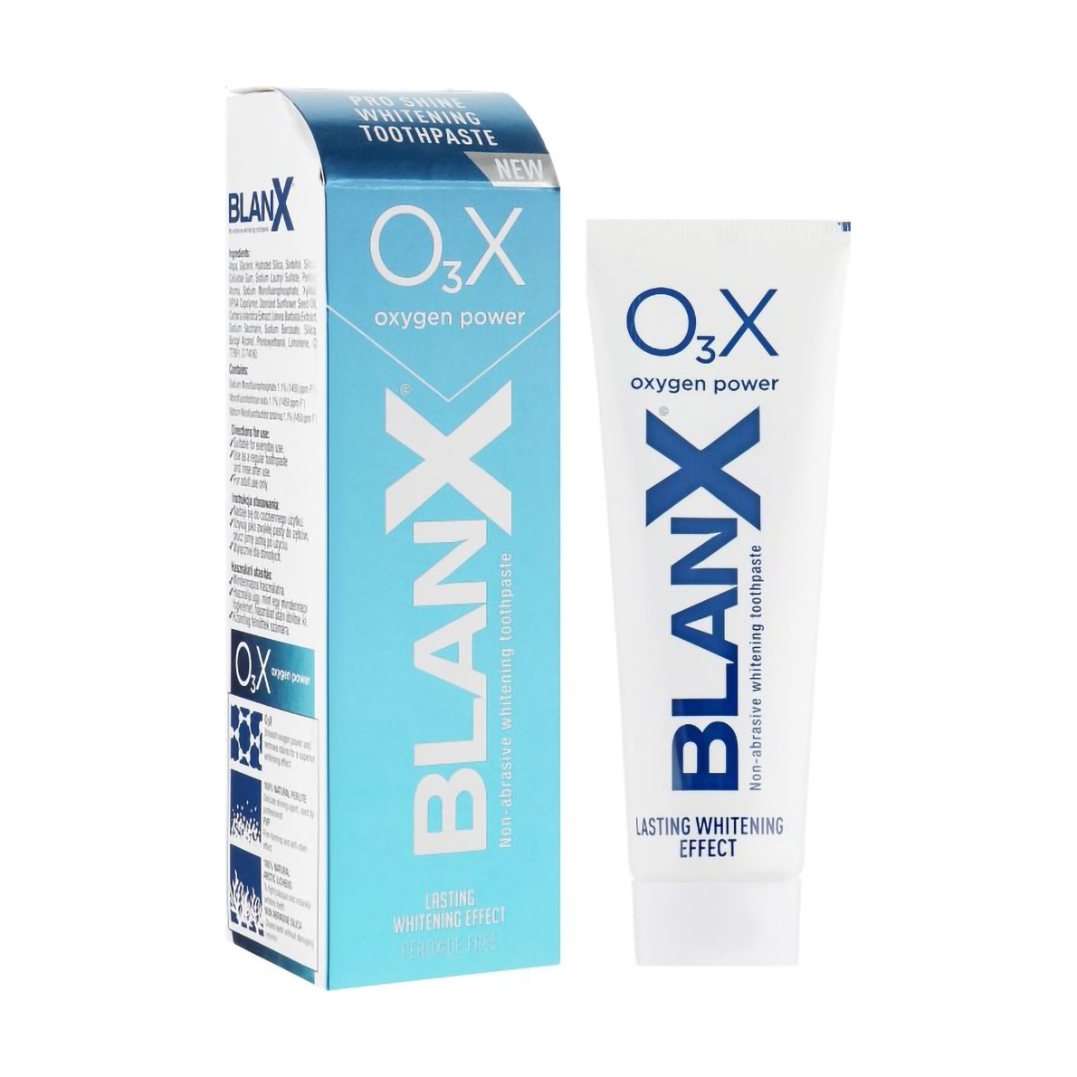 Відбілювальна зубна паста BlanX O3X Oxygen Power Pro Shine Whitening Toothpaste, 75 мл